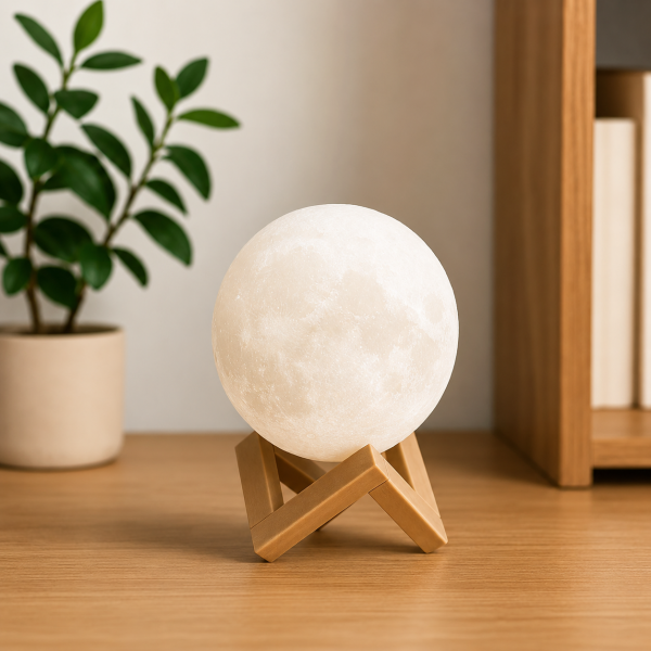 Moon Lamp – Realistic Lunar Surface with Warm LED Glow